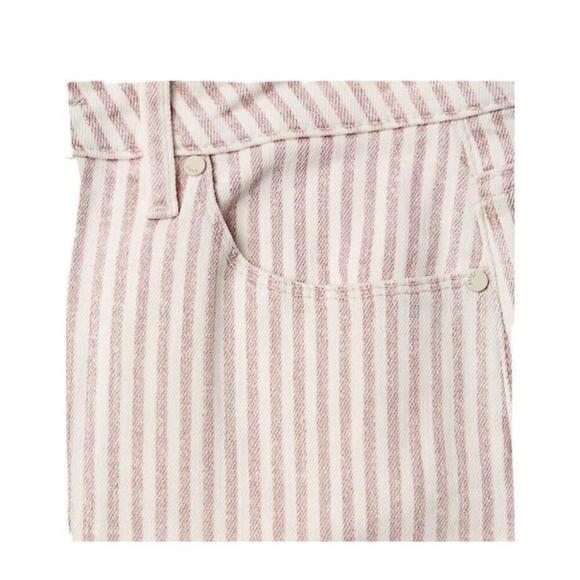 PAIGE Women’s Size 32 Cropped Nellie Jeans In Blossom Pink Stripe - Picture 6 of 14